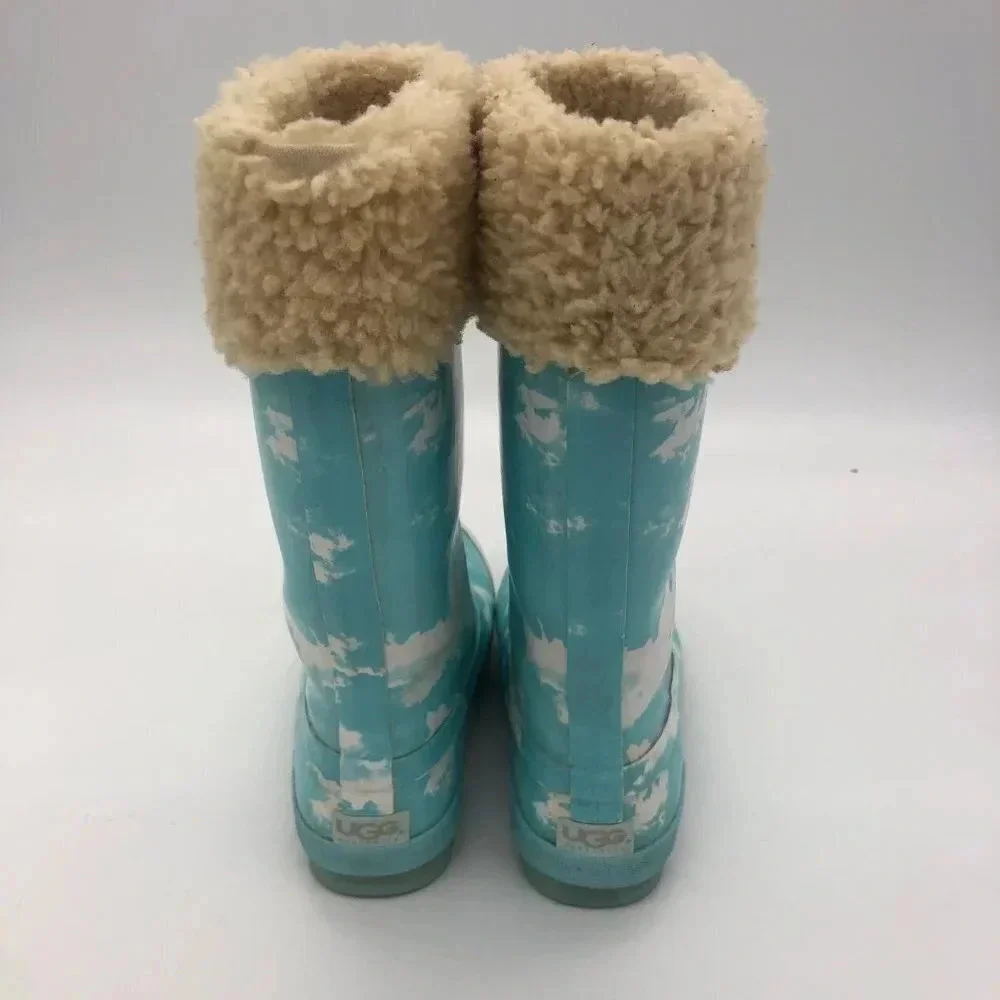 Size 3 Blue White UGG Rain Boots